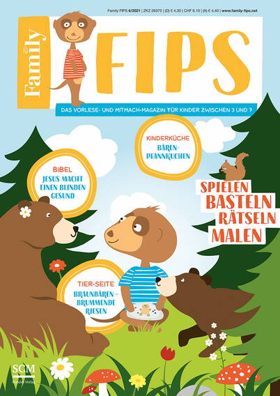 Family FIPS, ein Vorlese- und Mitmach-Magazin für Kinder zwischen 3 und 7 Jahren – begleitet von Theologen und Pädagogen. Die kleinen Entdecker werden von Fips – dem niedlichen Erdmännchen – durch das Heft begleitet. Dabei können die Kids mit allen Sinnen selbst entdecken, lernen und staunen – und einfach Spass haben.