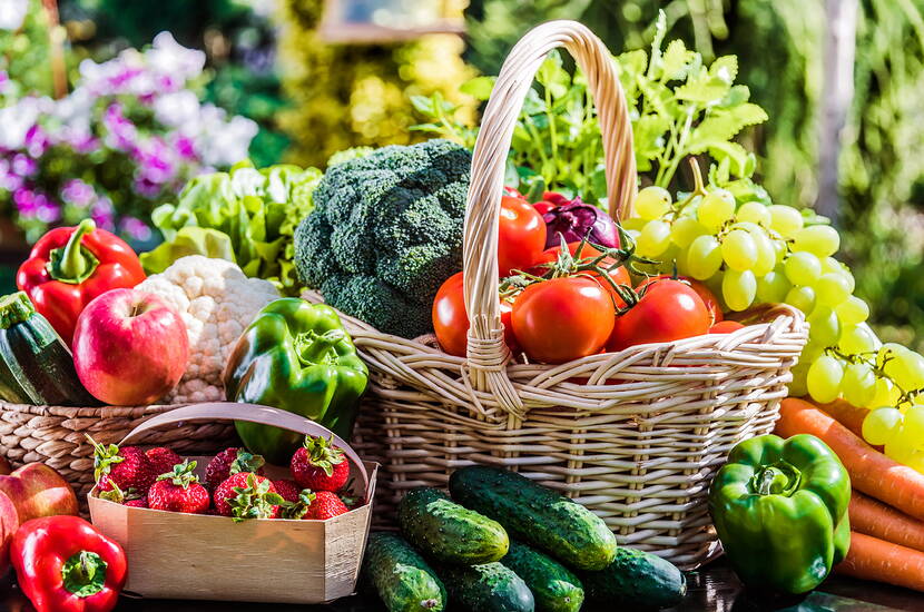 Gemüse und Obst enthalten neben Vitaminen auch Ballaststoffe und Antioxidantien, die sättigen und den Körper vor schädlichen Umwelteinflüssen schützen. Achte beim Einkauf auf frisches und möglichst saisonales Gemüse und Obst, damit die Nährstoffe möglichst erhalten bleiben.